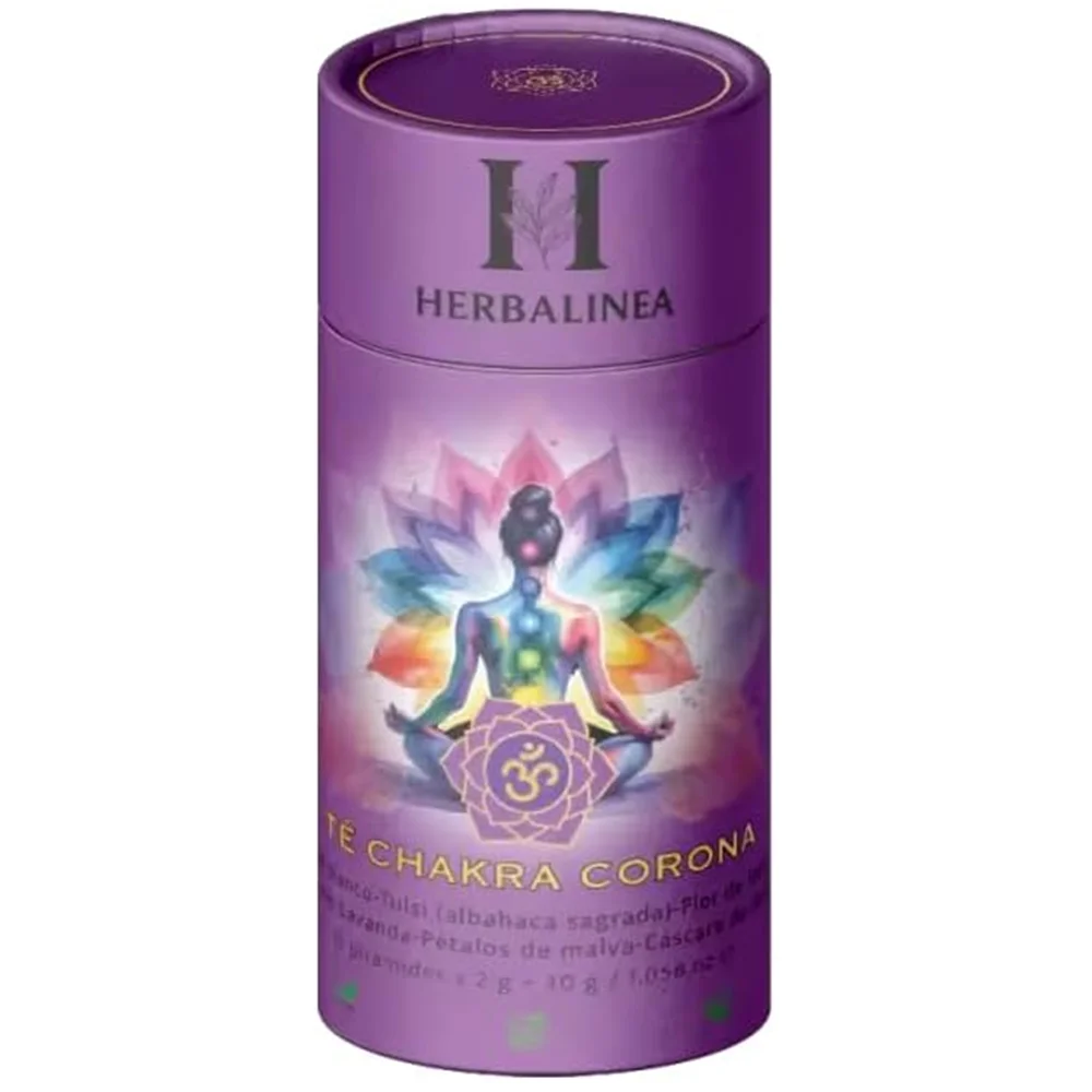 Herbalinea Chakra Corona Tea – Infuso Naturale con Tulsi, Fiore di Malva, Lavanda e Scorza d'Arancia