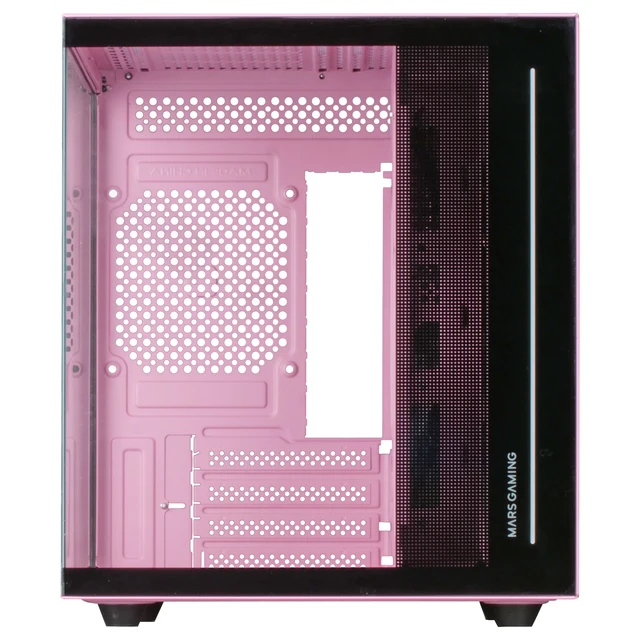Mars Gaming MC-View, Caja Minitorre Gaming Micro-ATX, Cristal Templado 90° Sin Marco, Estructura Modular Doble Cámara, Soporte Completo para Refrigeración Líquida - Imagen 6