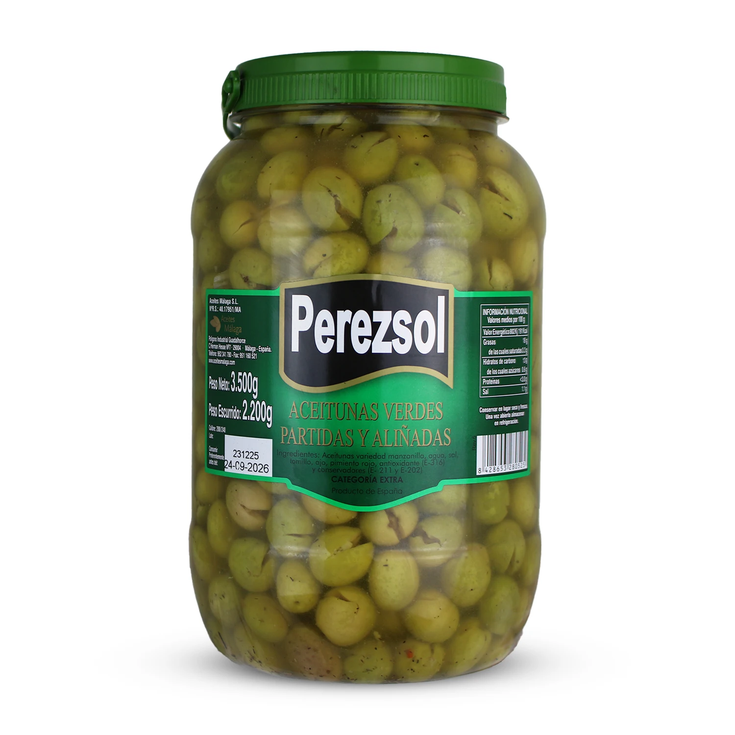 PEREZSOL ACEITUNAS PARTIDAS MANZANILLA ALIÑADAS | GRAN FORMA