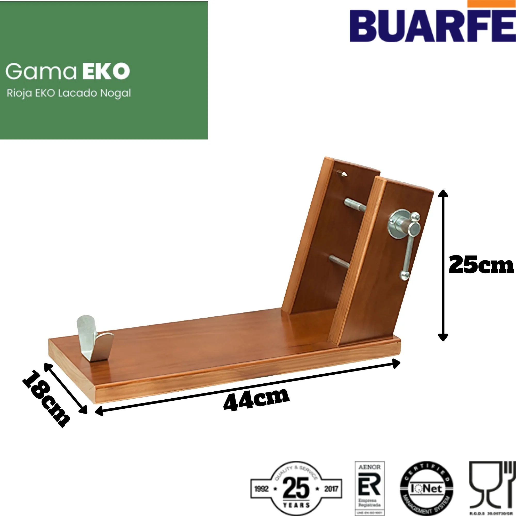 Porte-Jambon En Bois Extra Long - Support Jamonero Espagnol Pour Jambon 5-10 Kg - Fabriqué En Espagne - 8