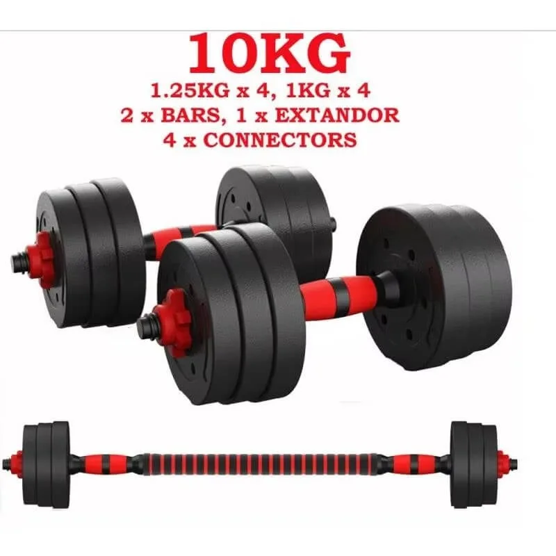 Juego De Mancuernas Ajustables Multifuncionales 3 En 1, Ajustables Con Asa Opcional, Barra Recta, Para Flexiones, 10 Kg, 15kg, 20 Kg, 30 Kg, Pesas De Gimnasio En Casa Para Hombres