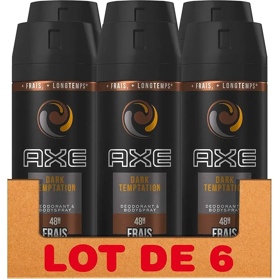Pack 6x150ml - ax deodorant mens dark temtation spray 48h