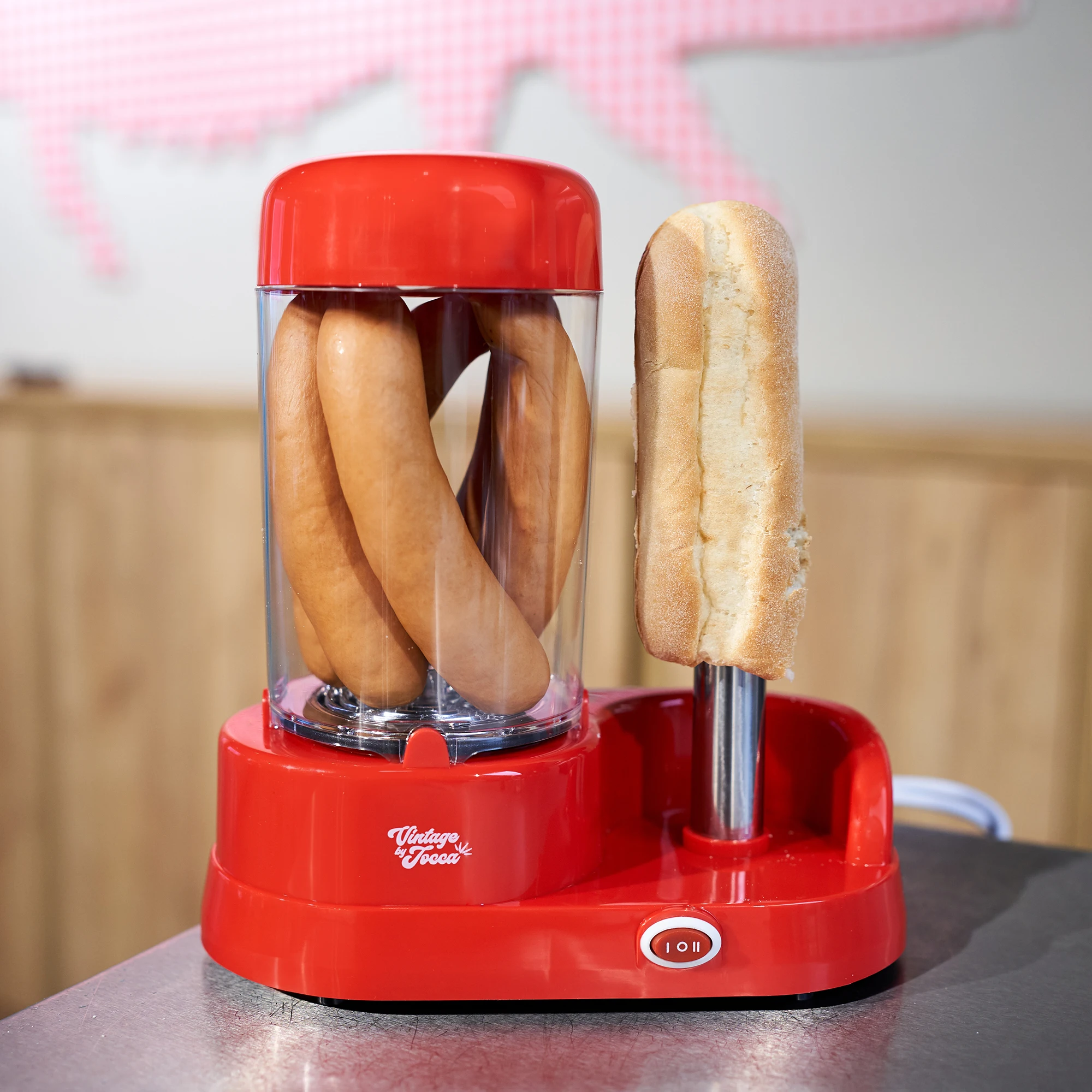 Macchina Hot Dog Jocca - Cottura A Vapore, 6 Wurstel, Spiedo Pane, Turchese - Foto 5