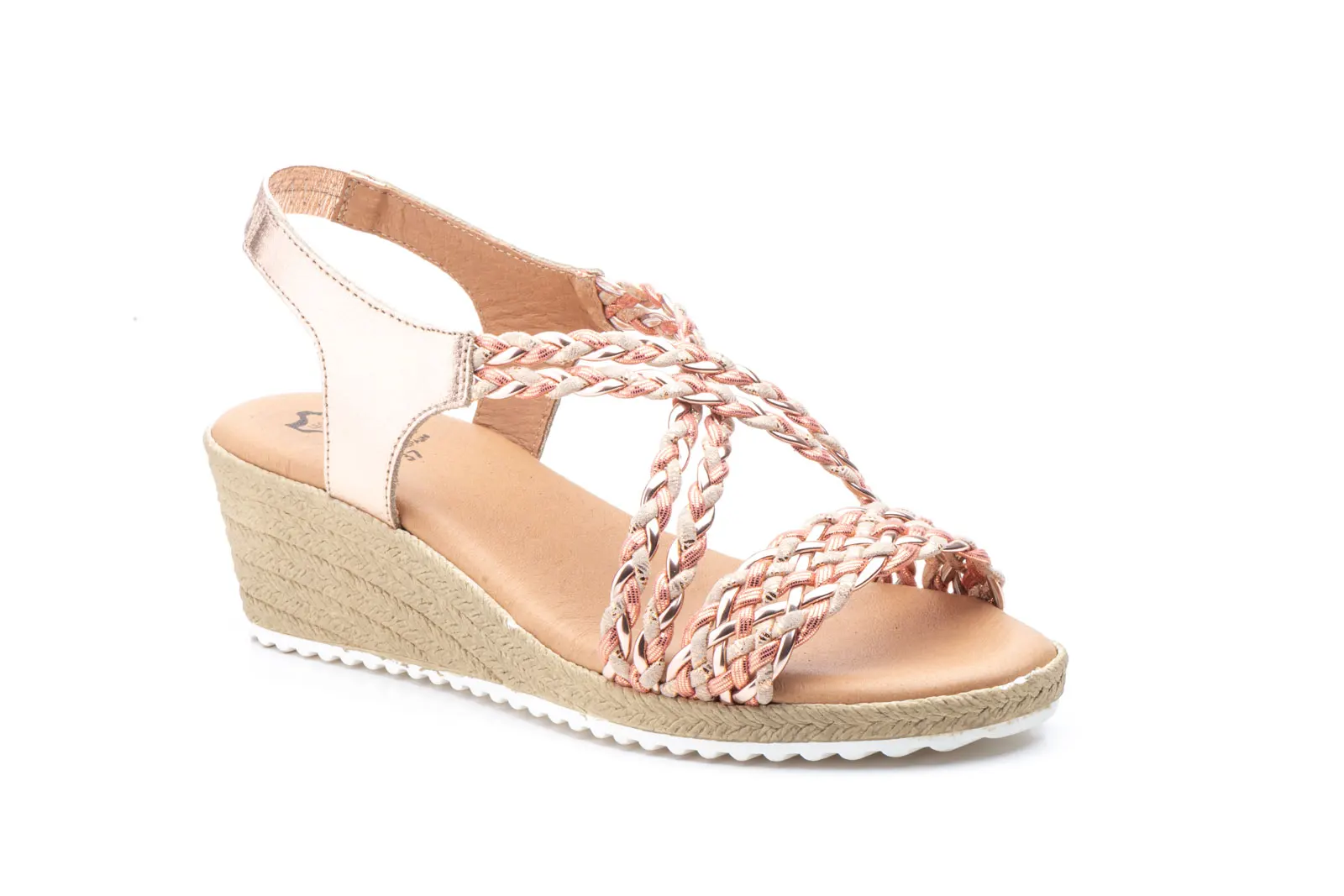 Braided wedge sandals side view