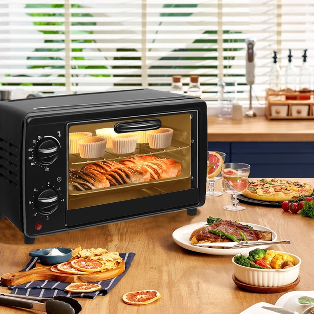 13L freidora eléctrica de aire, Horno negro multifuncional, tostadora de encimera, horno de doble capa para tostadas, Broil, asados y repostería - Imagen 5