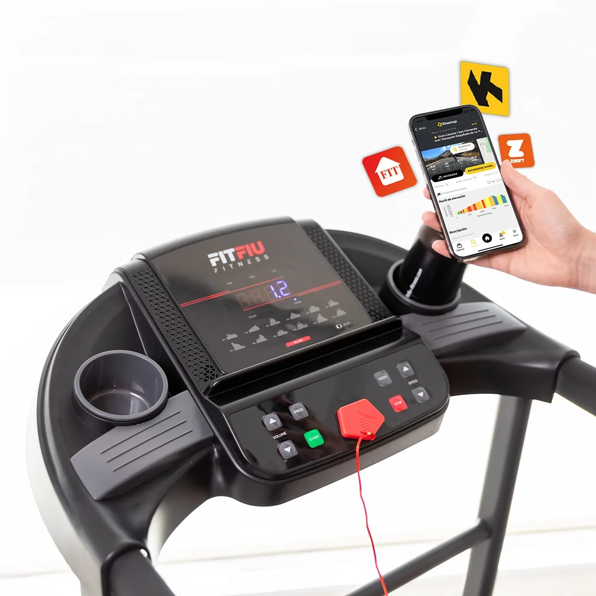 FITFIU Fitness MC-200 - Tapis roulant con inclinazione, pieghevole, ultracompatto e silenzioso, schermo LCD con 12 programmi, Walker con cardiofrequenzimetro, per casa/ufficio - immagine 5