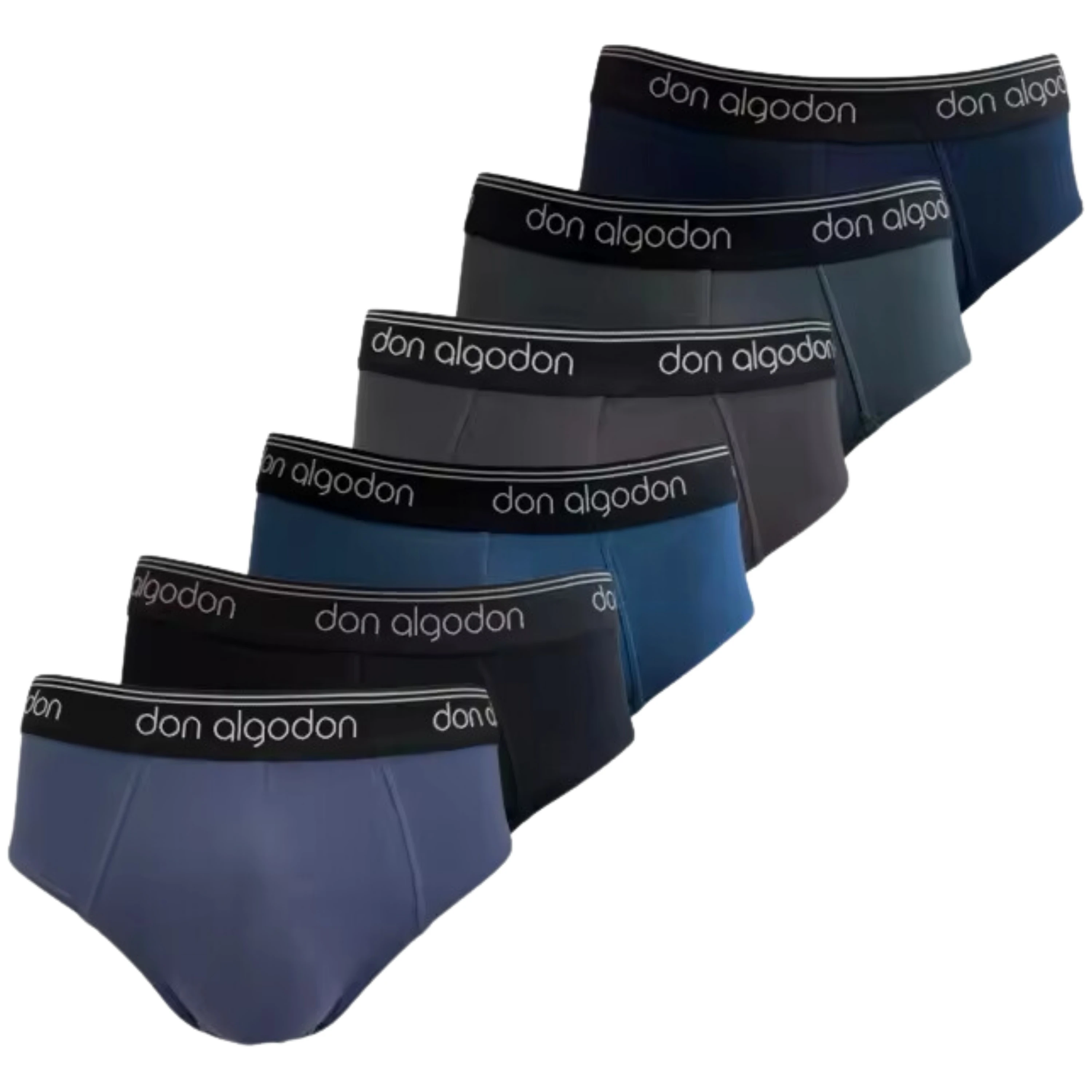 Don Algodon 6-Pack Cotton Briefs for Men | Soft, Breathable, and Comfortable Underwear with Elastic Waist, Ideal for Daily Use in Various Colors