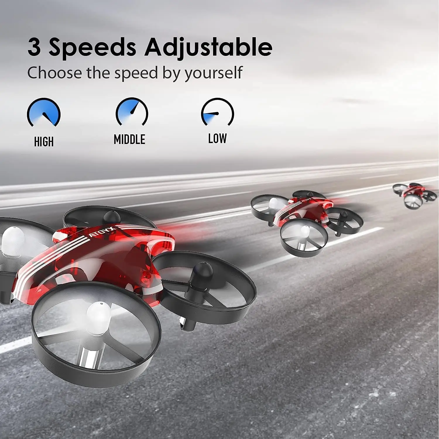 Mini Drone per bambini e principianti, Drone per bambini telecomandato con rotazione 3D, volo stazionario automatico, modalità senza testa, 3 batterie - immagine 2