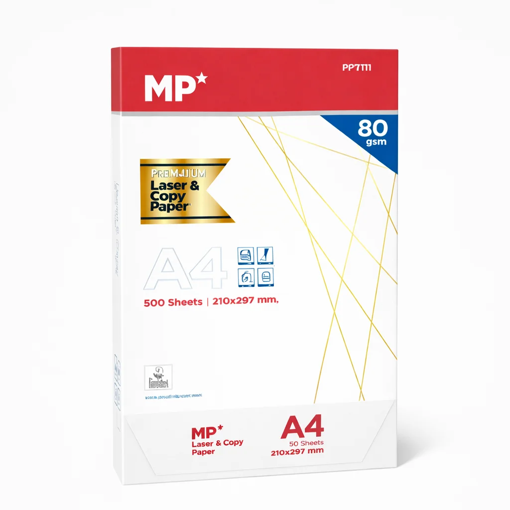 Papel MP DIN A4 80 g/m² – Paquete de 500 Hojas Blancas para Impresión en Oficinas y Centros Educativos, Hecho en España