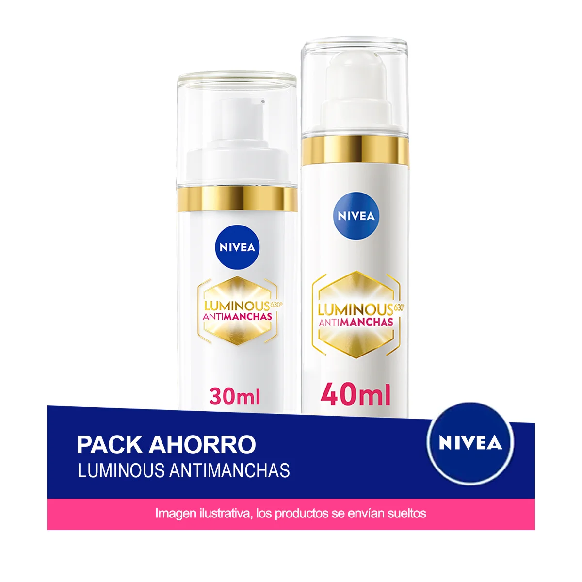 NIVEA LUMINOUS Pack ahorro Cuidado Facial Antimanchas - Contiene Crema de Día y Sérum Facial