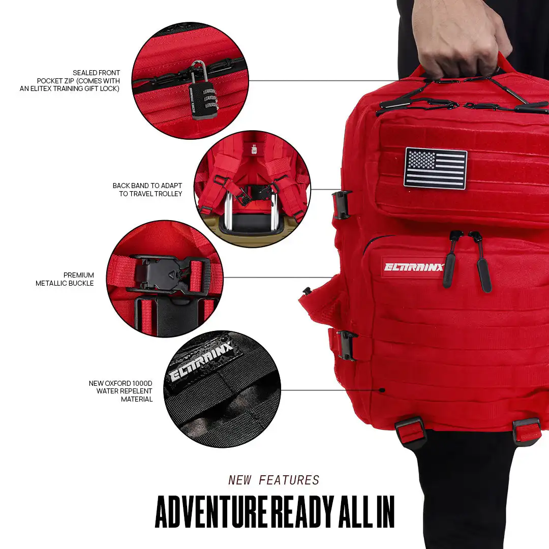 ELITRAINX Mochila Táctica 25L All In Rojo - Main Image