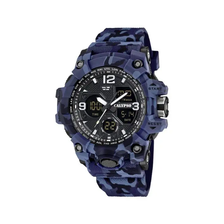 RELOJ CALYPSO X-TREM HOMBRE – DISEÑO MILITAR CAMUFLAJE AZUL