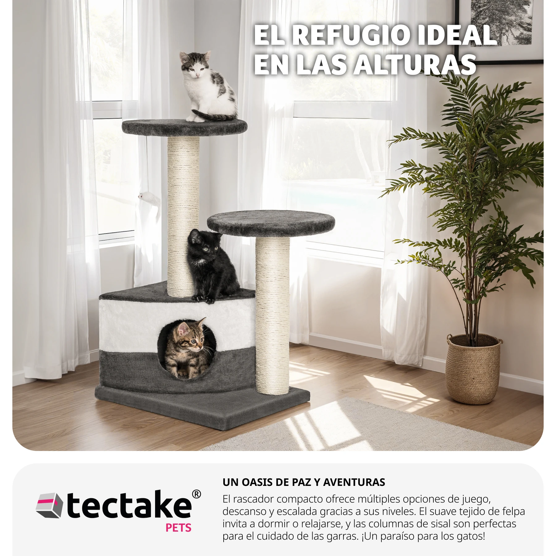 Arenero Gato Rascador Para Gatos Tectakeu00ae Arbol Torre