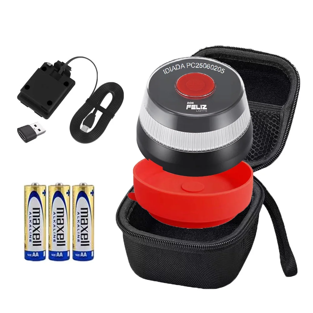 Don feliz v16 emergency beacon kit connected with dgt 3.0 geolocation, ideal suction cup, external battery, approved emergency light, connected and authorized by dgt, v16 signal with batteries included, telephone connectivity, 360 degree vision