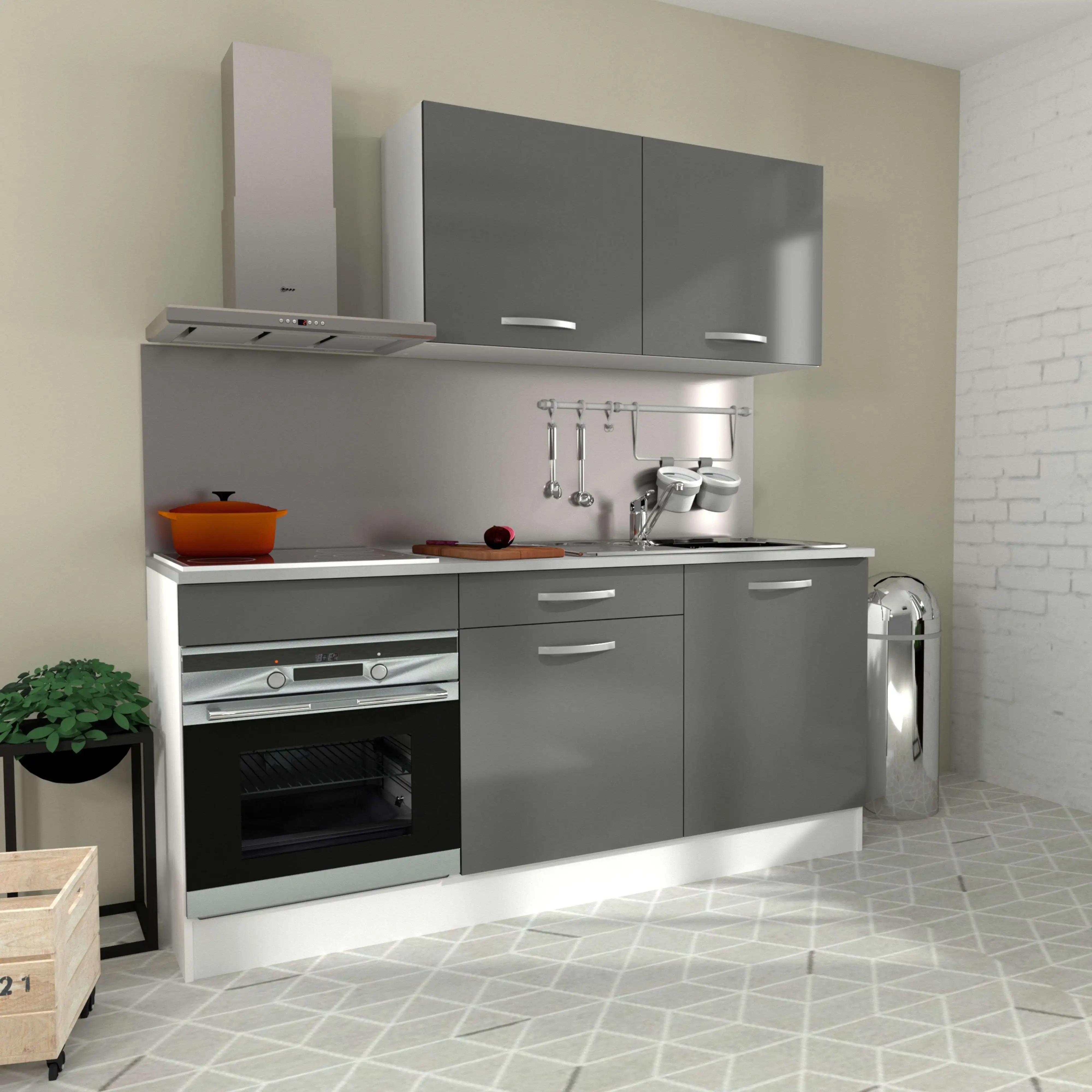 Cozinha Modulada Completa 10 Pçs Siena MP2242 Multimóveis + Brinde Jogo de  Panelas Tramontina Branco/Preto - Multimóveis, image size:4000x4000
