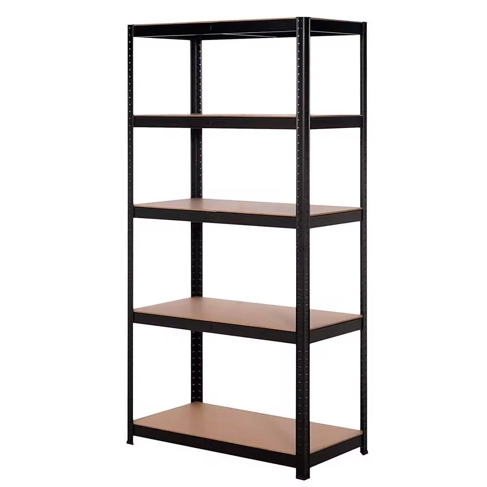 Nyana Home Black Metal Shelf 180x90x40cm - 5 Adjustable Shelves, Supports 875kg, Easy Click & Drag Assembly, Ideal for Garage or Kitchen Storage Unit.