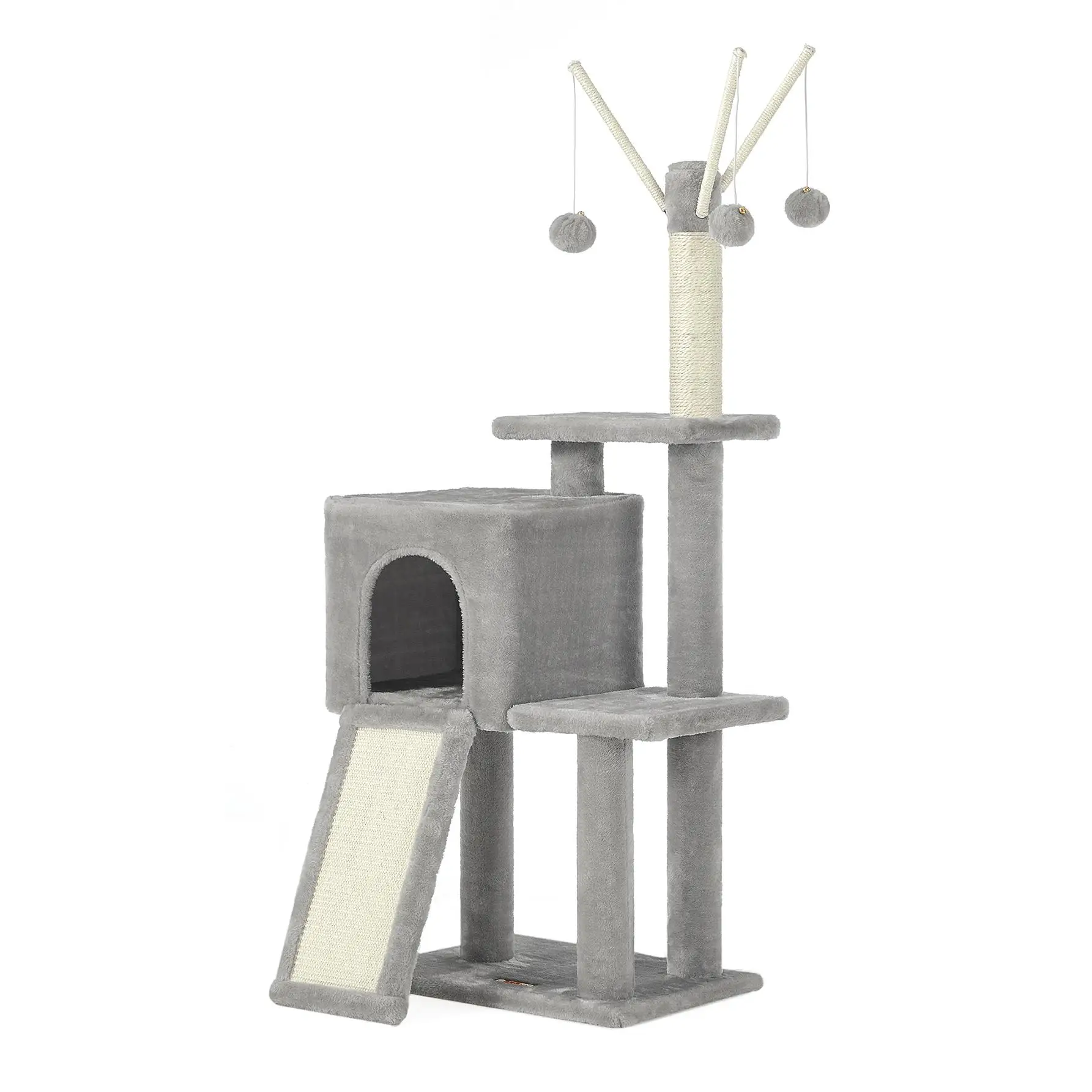 FEANDREA Albero per gatti, Torre da gioco, Gattino, Grigio chiaro/Grigio antracite