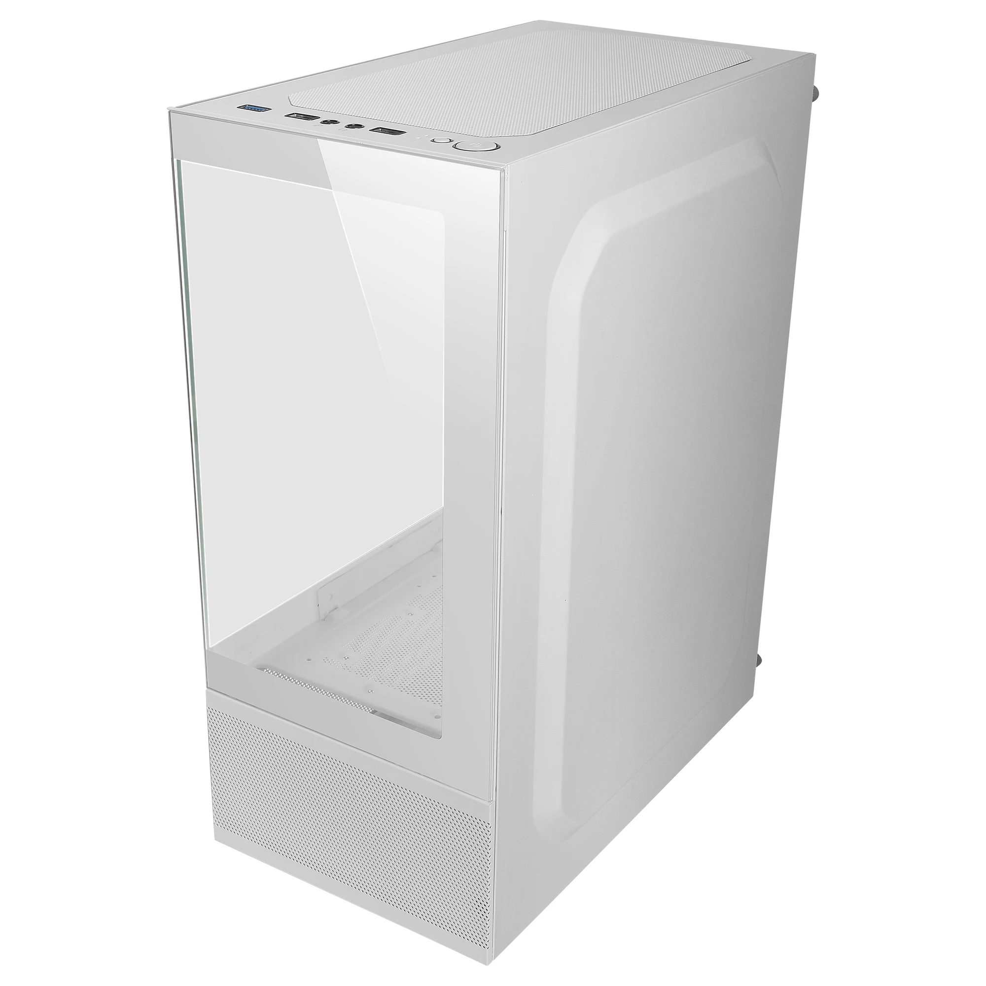 Mars Gaming MC-SE, Caja PC Micro-ATX, Panel Frontal y Lateral de Cristal Sin Marco, Diseño Inferior con Tecnología AirTech Mesh, Minitorre Gaming Doble Cámara, Soporte Refrigeración Líquida, Minitorre PC Negra, Rosa o Blanca - Imagen 2