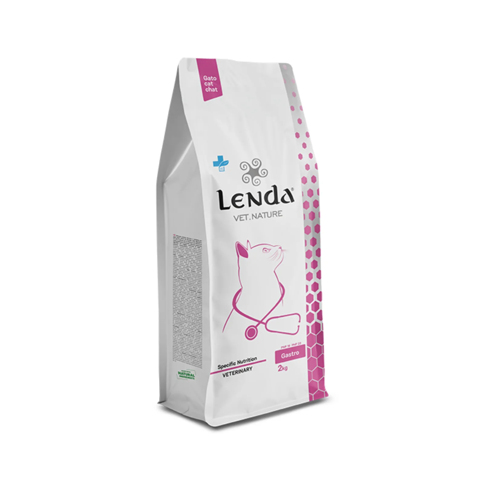 Lenda Vet Cat Nature Gastro & Atopic 2Kg - Alimento Veterinario per Gatti - Aiuta a Correggere la Digestione e la Dermatite - Cibo Naturale con 4 Ceppi di Probiotici