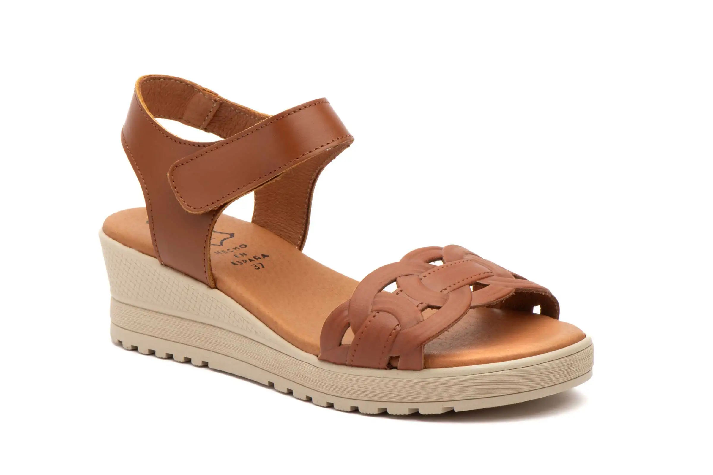 White wedge sandals side view