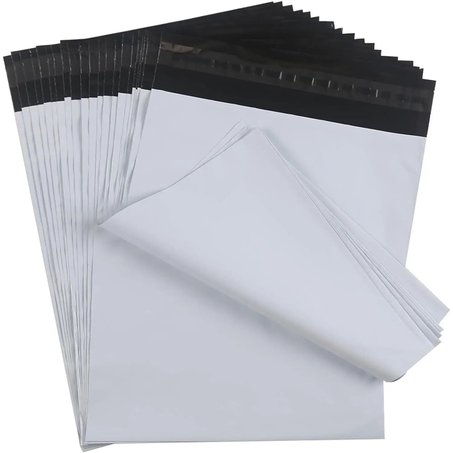 Pack de 100 Bolsas de Plástico Para Envíos Pequeños, Medianos , Grandes y Extragrandes, Sobres para Envíos de Embalaje Bolsas Autoadhesivas, Impermeables, Resistentes y Opacas. Longitud incluye 5 cm de la Solapa del Cierre.