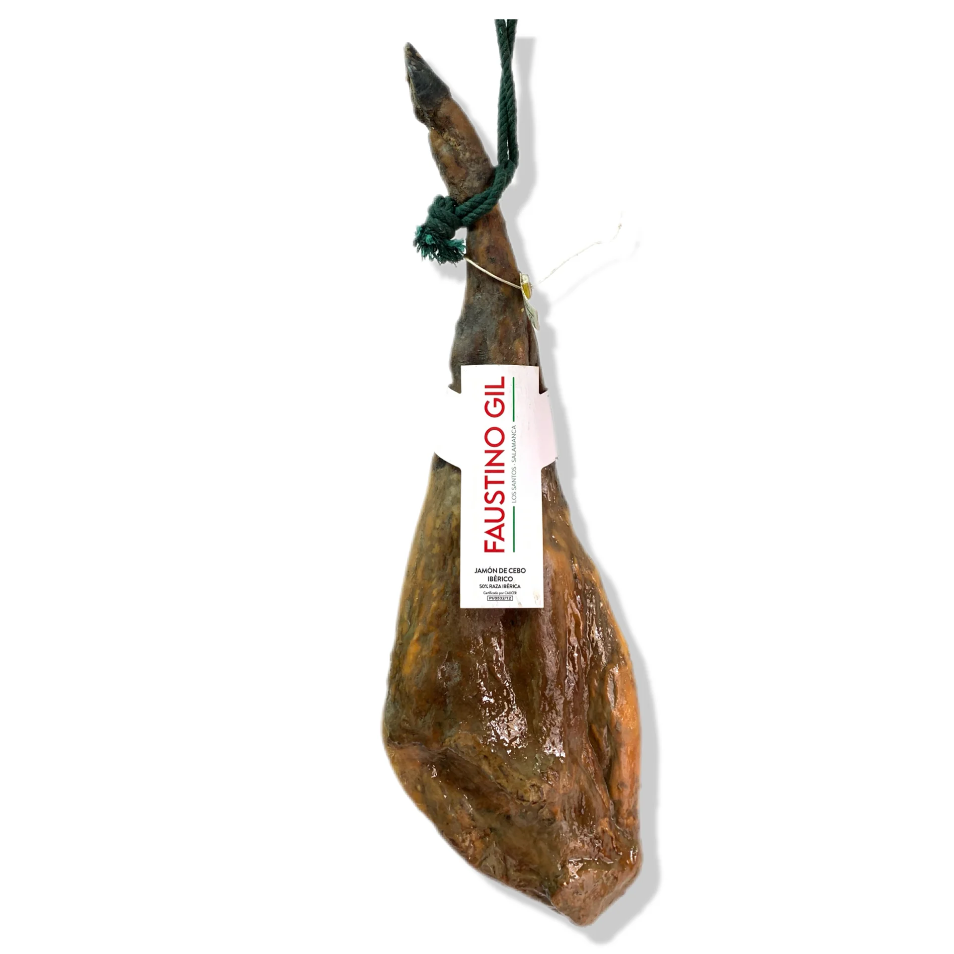 JAMON IBÉRICO DE CEBO 50% RAZA IBÉRICA - Peso 7.5Kg - 8.0Kg - Elaboración tradicional - Ibéricos Faustino Gil Pérez