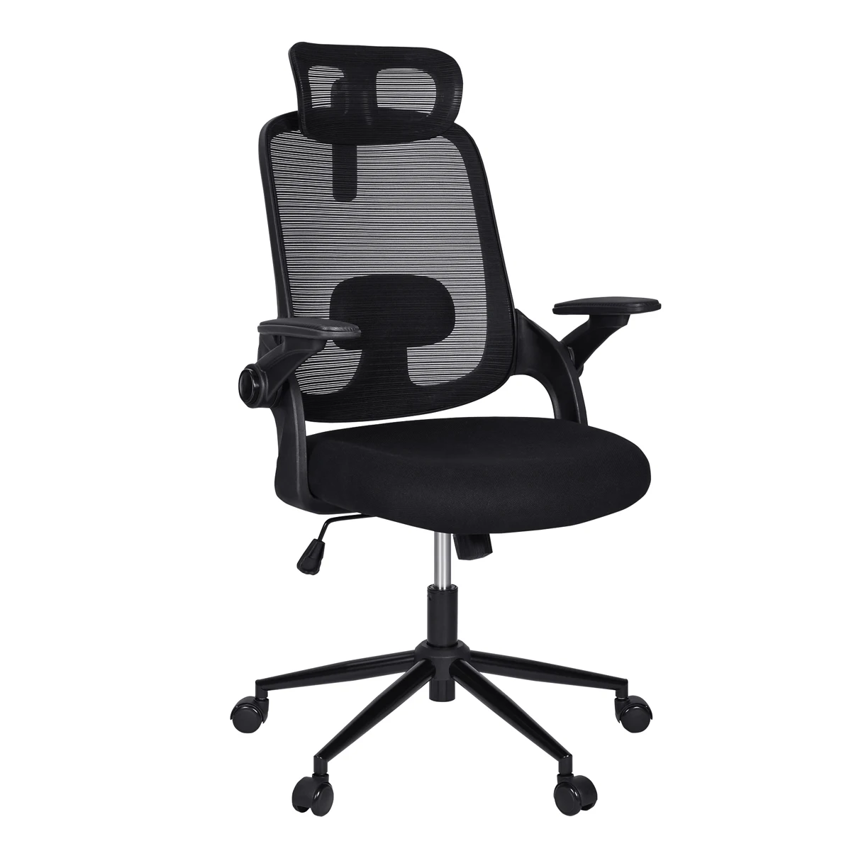 T-Lovendo Office Chair 6102-BLACK features ergonomic design, adjustable height, and lumbar support, crafted with breathable mesh for ultimate comfort during long work hours, ideal for home office or study settings.