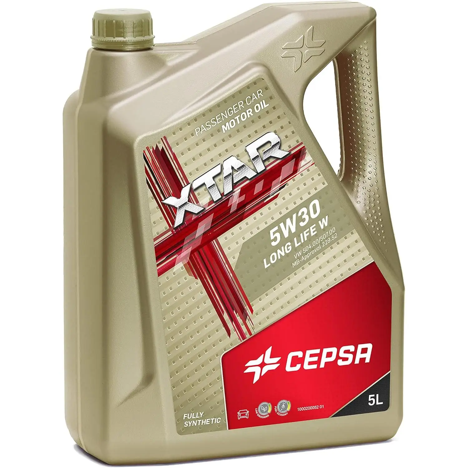 CEPSA XTAR Long Life W 5W30 (5L) - Olio sintetico al 100% Mid SAPS per motori a benzina, diesel, ibridi e GNC/GPL con DPF e VW 504.00/507.00