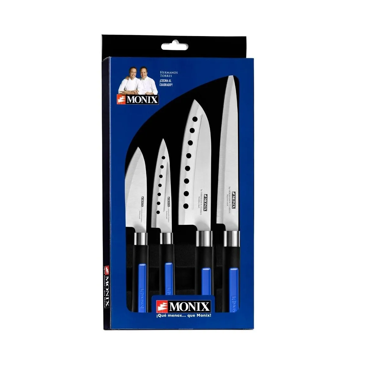 Monix Solid+ – Set Di 4 Coltelli Giapponesi In Acciaio Inox 18/10, Con Manico In Polipropilene