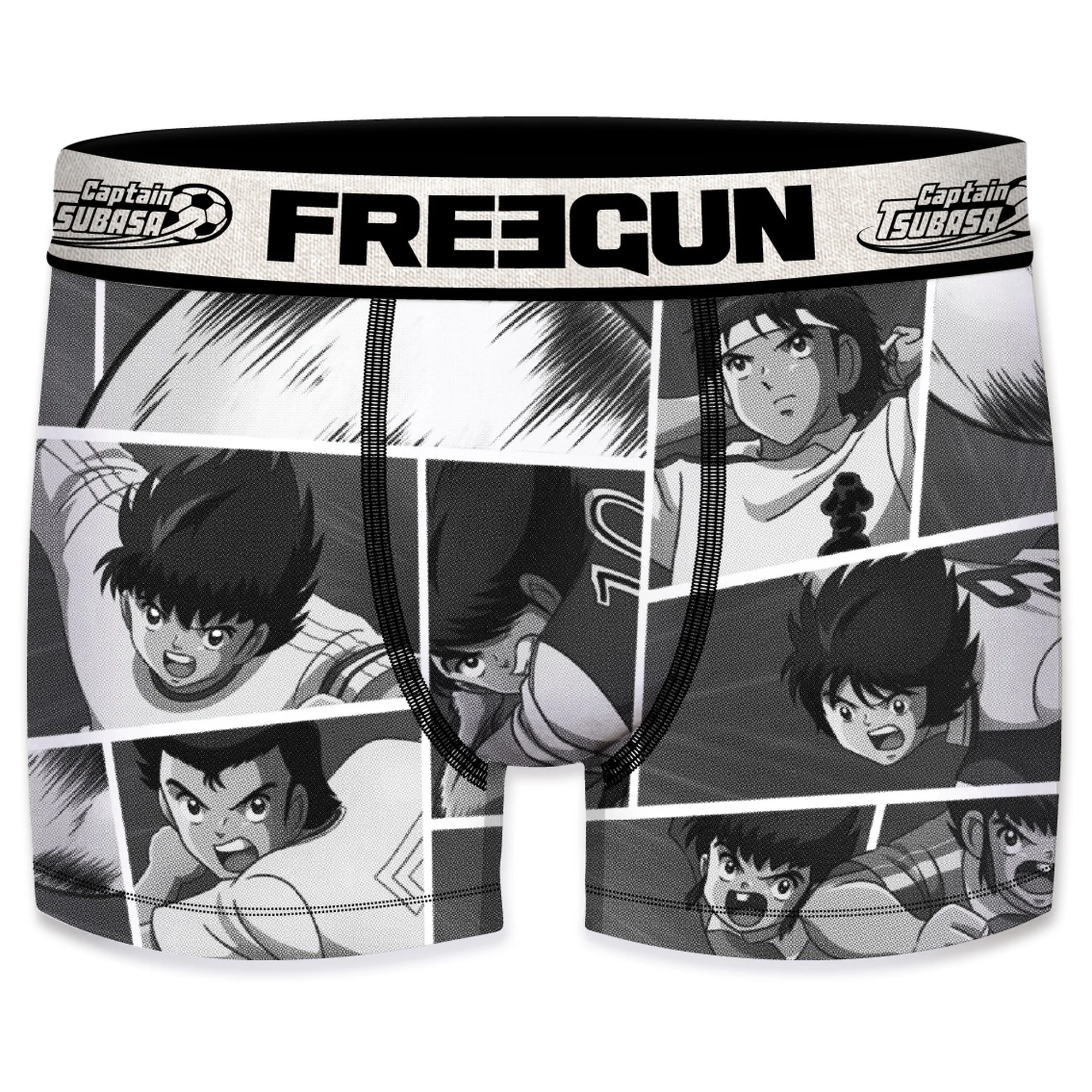 FREEGUN L Set Di 3 Boxer Uomo Oliver E Benji – Rivali E Attrezzature, Microfibra Multicolore, Taglia L