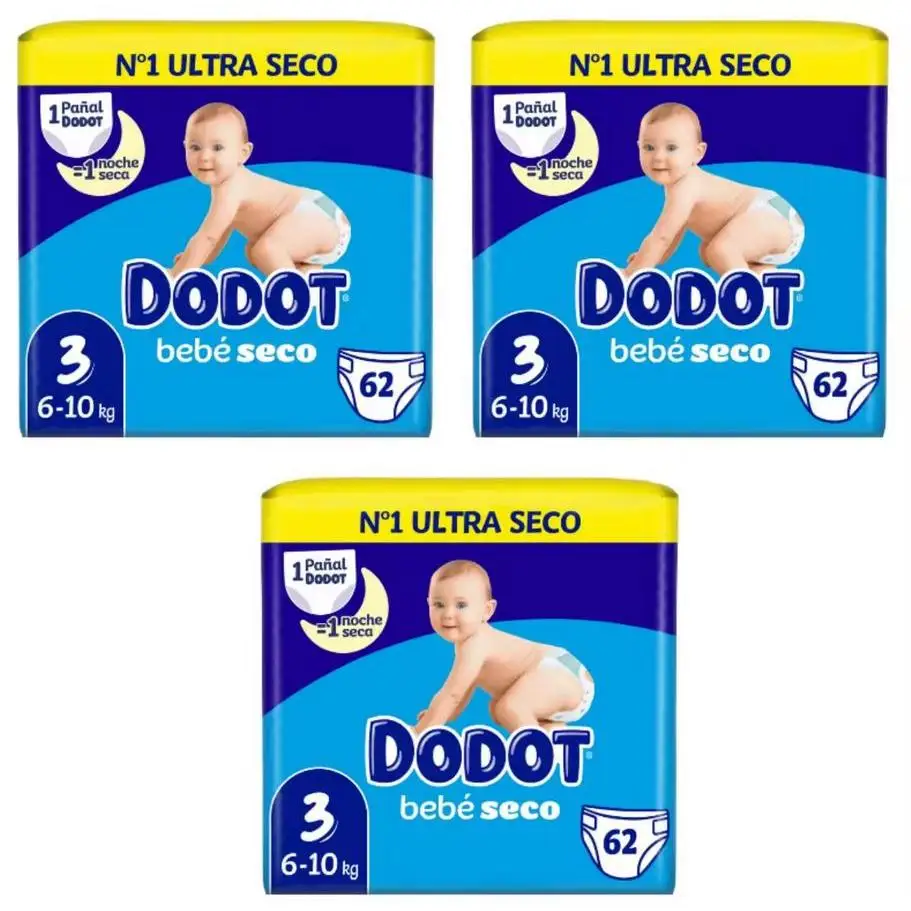 Dodot dry baby diaper size 3 - 124 units | Maximum absorption