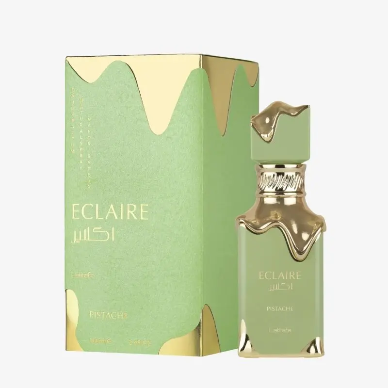 Eclaire Pistache 100 ml de Lattafa - Fragancia Dulce Gourmand con Notas de Pistacho, Vainilla y Coco para Mujer