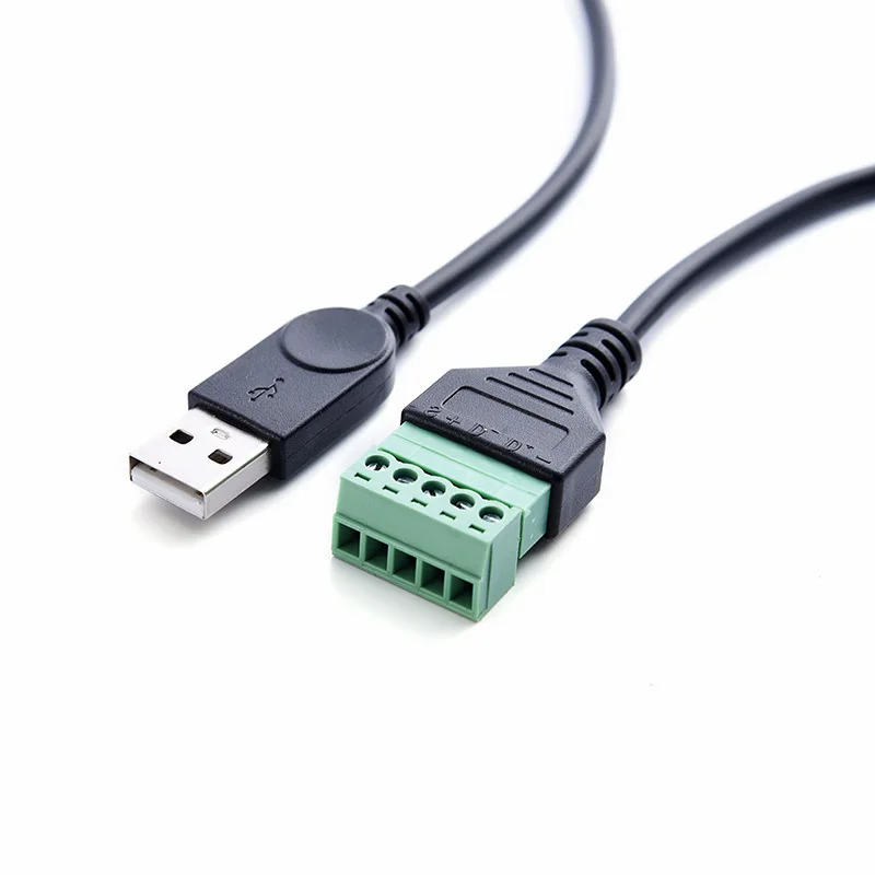 1 шт. 1FT USB 5 Pin 2,0 Мужской Женский до 5-контактный винт с защитой без защиты Клеммная вилка Кабель переходника свинца 30 см