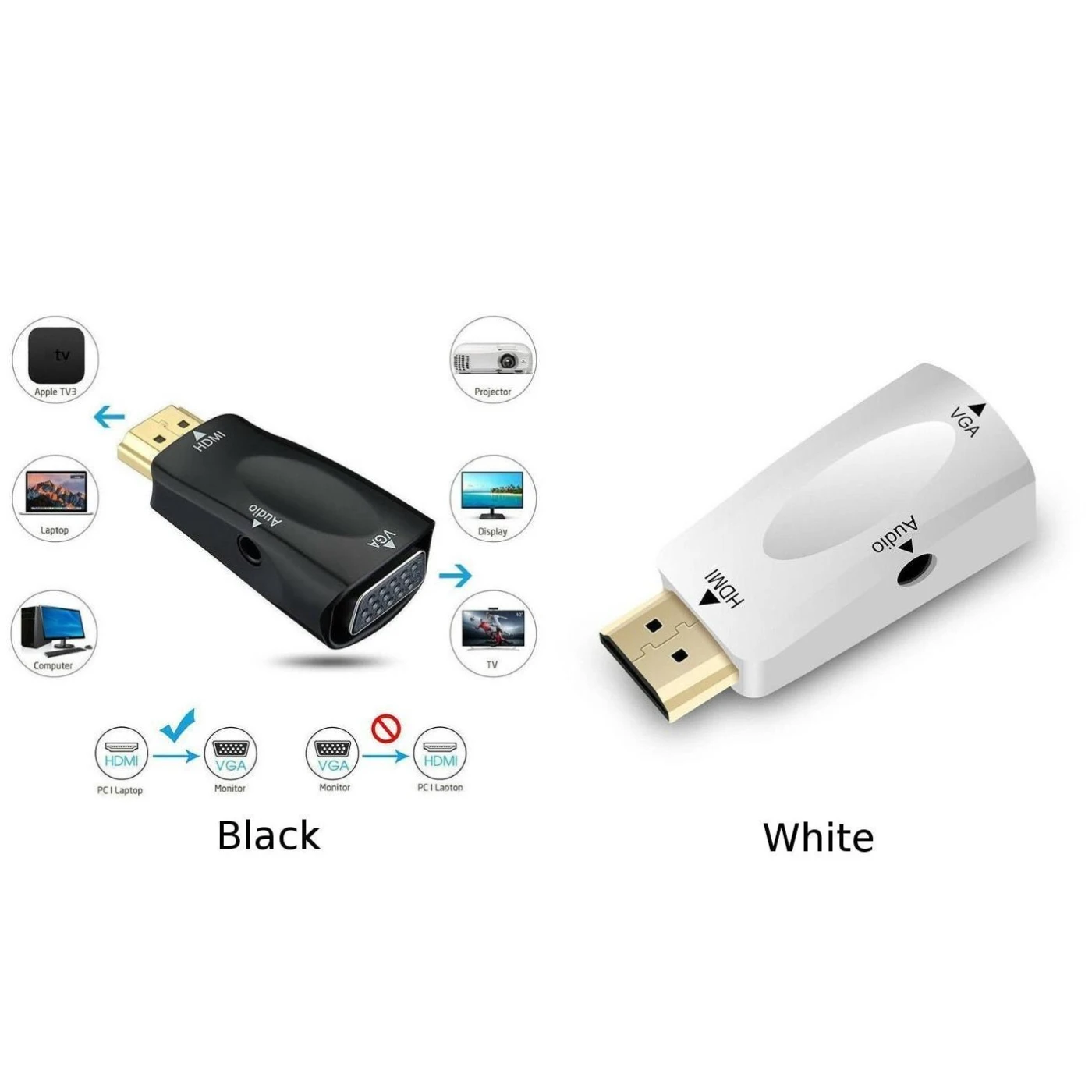 HDMI мужчина к VGA Женский 1080p видео конвертер адаптер 3,5 мм аудио кабель для ПК