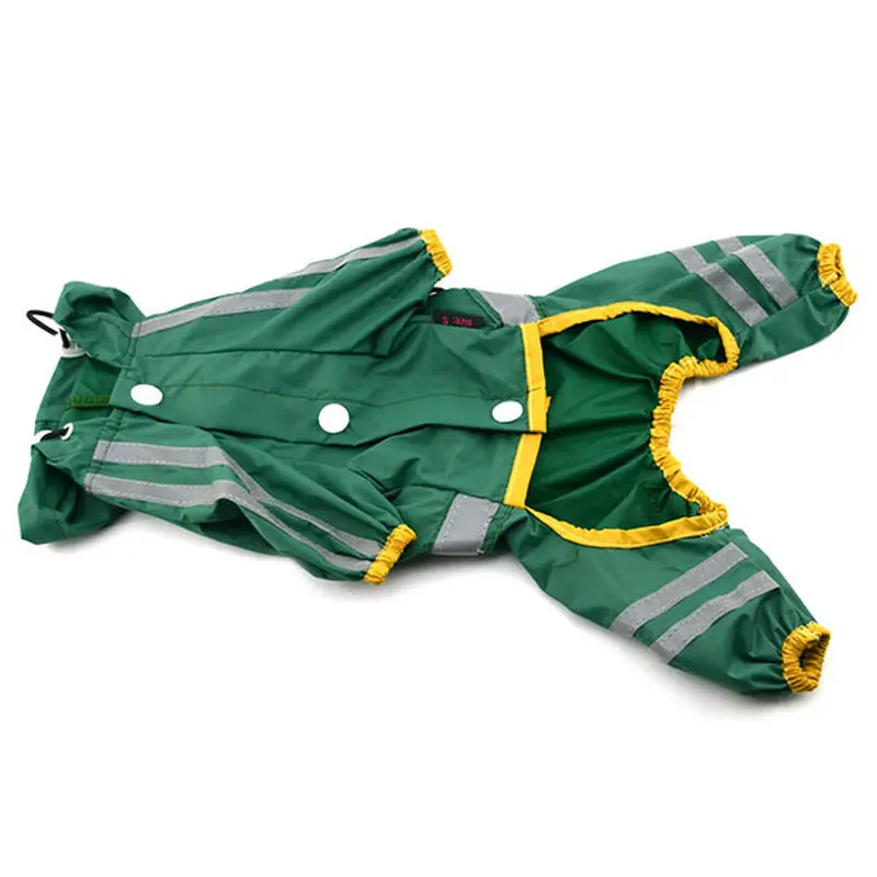 Водонепроницаемый плащ для собак с капюшоном, регулируемый для щенков дождевые пальто со светоотражающей лентой, плащ, костюмы, одежда для собак Regenmantel