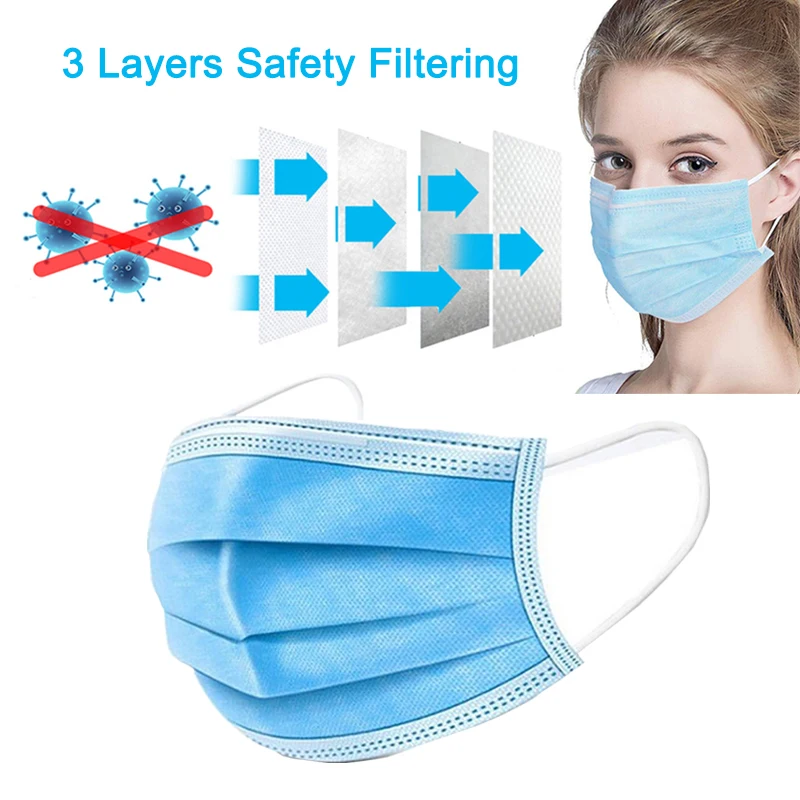 

10/20/30/50 pcs 3 Layer Non-woven Anti Dust-proof Fog Mask Thickened Disposable ffp3 Safety Masks In Stock