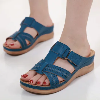 

Fashion Women's Summer Open Toe Comfy Sandals Super Soft Premium Orthopedic Low Heels Walking Sandals Corrector Cusion 35~43