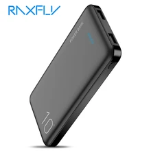 RAXFLY внешний аккумулятор 10000 мАч, портативное зарядное устройство для iPhone Xiaomi Mi, Мобильный Внешний аккумулятор 10000 мАч, светодиодный внешний аккумулятор