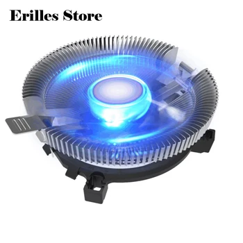

Heatsink CPU Cooler Cooling Radiator Fan support for LGA 775 1150 1155 1156 AMD or 1366 2011 3 Pin Led Blue lamp CPU Cooler