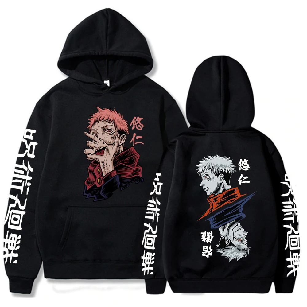 Autumn Winter Men Women Unisex Loog Sleeve Pullover Sudadera Ryomen Sukuna Print Hoodie Sweatshirt | Мужская одежда