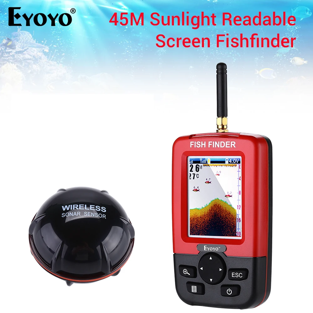 

Eyoyo JX01 Upgraded Fishfinder wireless fish finder Fish Alarm Portable Sonar sensor Fishing Echo Sounder findfish chirp sonar