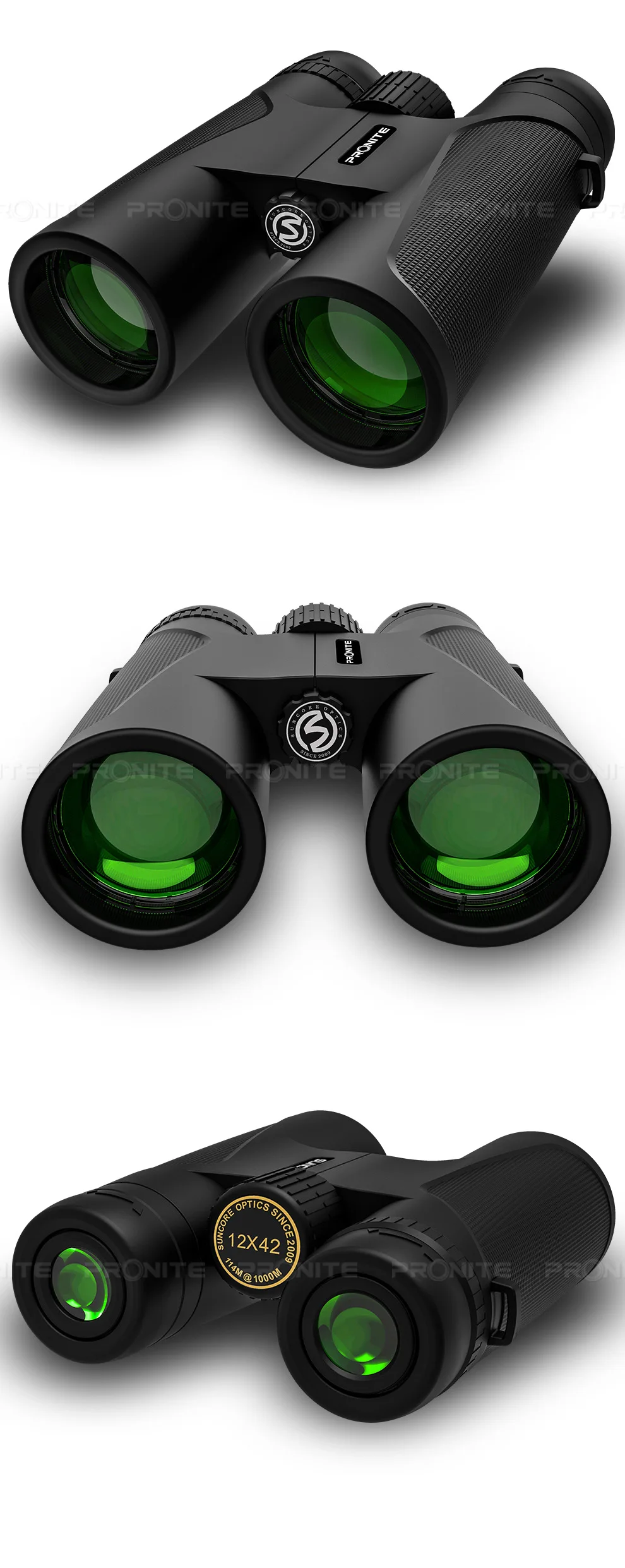 Professional HD Telescope 12x42 Binoculars BK4 Prism Optical Lenses Outdoor Hunting Night vision Spyglass Prismaticos De Caza
