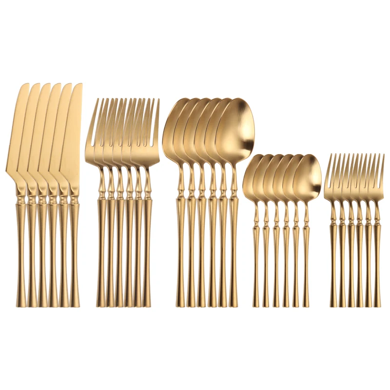 

Набор столовых приборов золотистого цвета из нержавеющей стали, 18/10 шт.