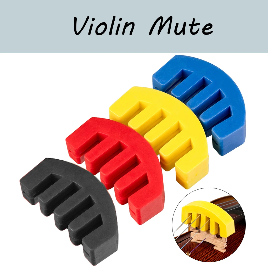 

2pcs Rubber Practice Violin Mute Silencer Red/Black/Blue/Yellow Violin Mute For All 4/4 Acoustic Violin