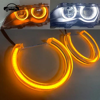 

2x146mm 2x131mm DTM Angel Eyes Car LED Running Lights For BMW E46 Coupe E46 Sedan Non-projector E90 E91 Halo Rings Headlights