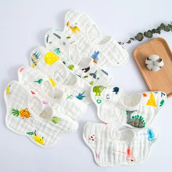 

1pcs Baby Bibs 360 Degree Rotation Gauze Muslin Baby Kids Bandana Burp Cloth Soft Newborn Infant Saliva Towel Baby Stuff