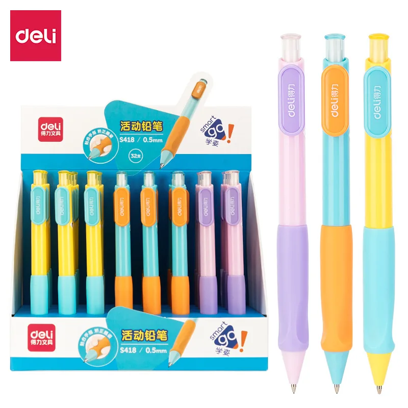 Deli Mechanical Pencil 0.5mm/0.7mm Cute Candy Color Student Posture
