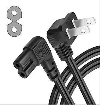 

Universal 2 Prong Angle Power Cord 6ft NEMA 1-15P to IEC320 C7 Figure 8 Connector AC Power Supply Cable Wire for Smart Monitor