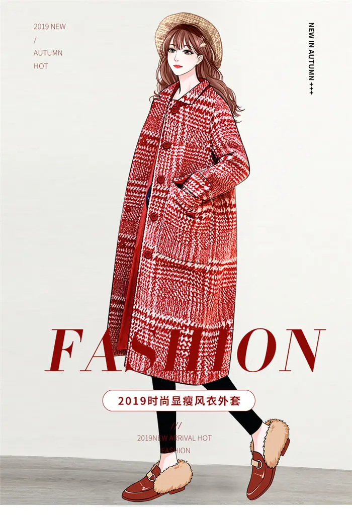 Новое осенне-зимнее шерстяное пальто для женщин, большой размер, шерстяное пальто из гусиной лапки, свободная модная винтажная твидовая куртка f2103
