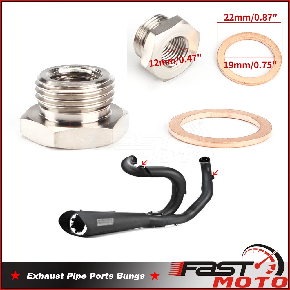 Stainless Steel Motorcycle Reduce Exhaust Pipe 18mm to 12mm O2 Sensor